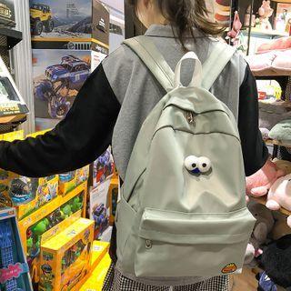 Eyes Brooch Nylon Backpack