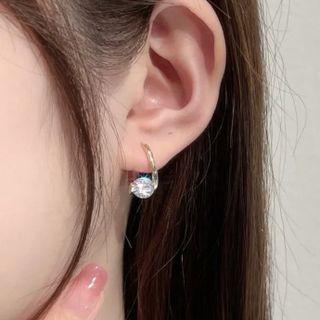 Rhinestone Alloy Dangle Earring Eh1080 - Gold - One Size