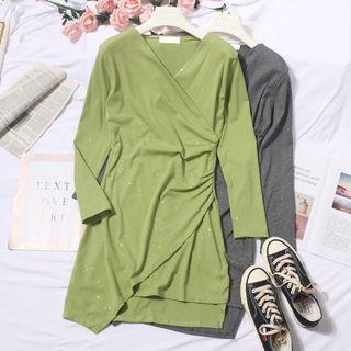 V-neck Split-hem Dress