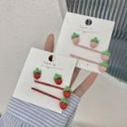 Set: Strawberry Alloy Earring + Hair Pin