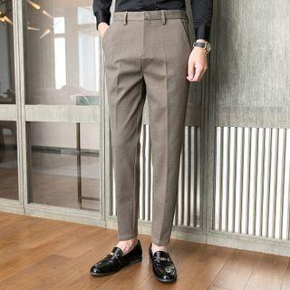Lettering Straight Leg Dress Pants
