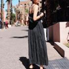 Spaghetti-strap Maxi Crinkle Dress