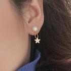 Star Drop Earring 1 Pair - Monet Clip On Earring - Gold - One Size