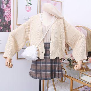Asymmetric-hem Knit Cardigan