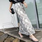Printed Sheer Maxi Skirt Ivory - One Size