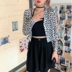 Leopard Print Light Jacket / Strappy Camisole Top / High-waist Shorts