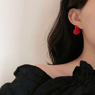 Alloy Heart Earring 1 Pair - 925 Silver - As Shown In Figure - One Size