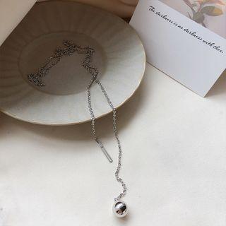 925 Sterling Silver Bead Pendant Layered Necklace Necklace - Silver - One Size