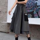 Midi A-line Pocketed Skirt