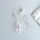 Non-matching Flower Drop Earring / Clip-on Earring