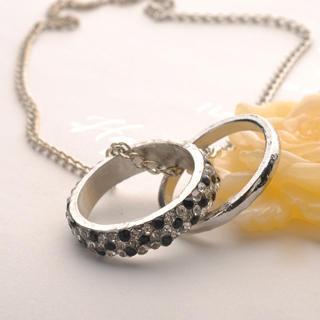 Leopard Doule Circle Necklace Silver - One Size