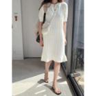 Half-placket Cable-knit Dress