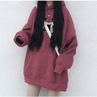 Bear Print Oversized Hoodie
