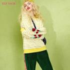 Striped Embrodiered Pullover