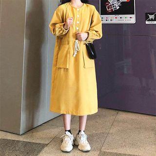Long-sleeve Pocket Midi Dress