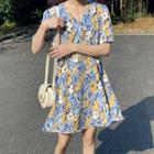 Short-sleeve Floral Dress / Midi Skirt