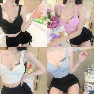 V-neck Sleeveless Plain Camisole Top