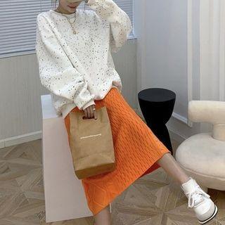 Sweatshirt / Knit Midi Skirt