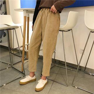 Corduroy Cropped Straight Cut Pants