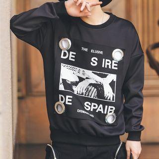 Print Grommet Pullover