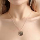Embossed Hands Disc Pendant Necklace