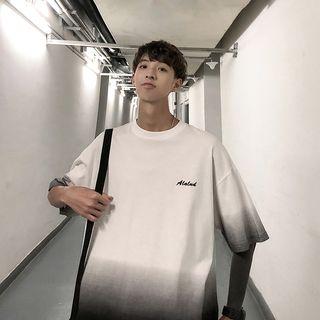 Two-tone Elbow Sleeve T-shirt