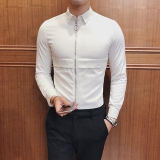 Long-sleeve Zip-front Shirt