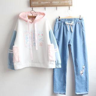Print Hoodie / Jeans / Set