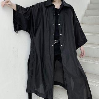 Plain Slit Strappy Coat