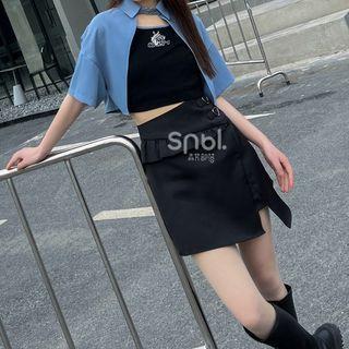 Short-sleeve Shrug / Tank Top / Asymmetrical Skirt