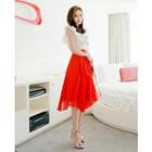 Accordion Pleated A-line Skirt