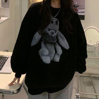 Long-sleeve Rabbit Print Sweatshirt