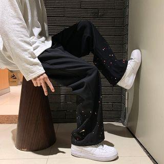 Splatter Print Straight Leg Pants