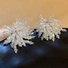 Flower Faux Pearl Earring 1 Pair - Silver Needle - White - One Size