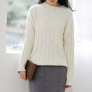 Long Sleeve Cable-knit Sweater