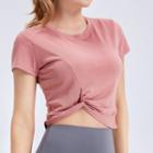 Short-sleeve Wrap Sports Cropped T-shirt