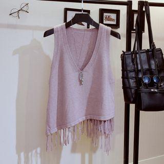 Tasseled Knitted Tank Top