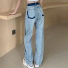 High Waist Washed Baggy Jeans (various Designs)