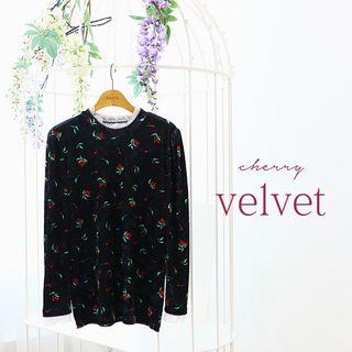 Lace-detail Printed Velvet Top