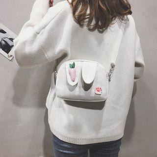 Carrot Detail Canvas Crossbody Bag