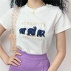 Printed Letter Short-sleeve Top