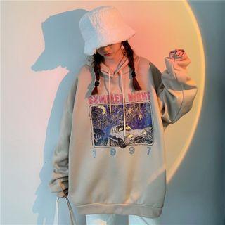 Car Print Oversized Hoodie