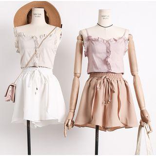 Drawcord Asymmetric Skort