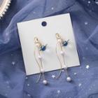 Faux-pearl Fringed Earring 1 Pair - As Shown In Figure - One Size