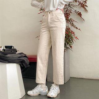 Cotton Semi Wide-leg Pants