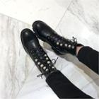 Faux-pearl Lace-up Boots