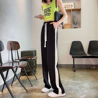 Contrast Trim Loose Fit Pants (various Designs)