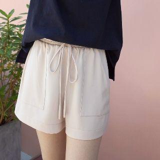Drawstring Chiffon Shorts