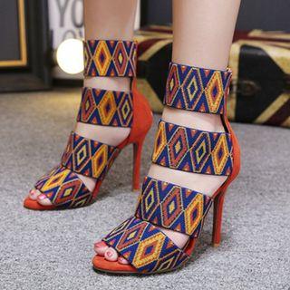 Patterned High-heel Sandals