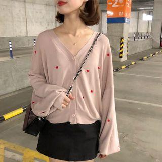 Heart Long-sleeve Knit Cardigan